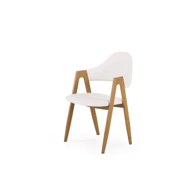 CHAIR K 247, WHITE / HONEY OAK